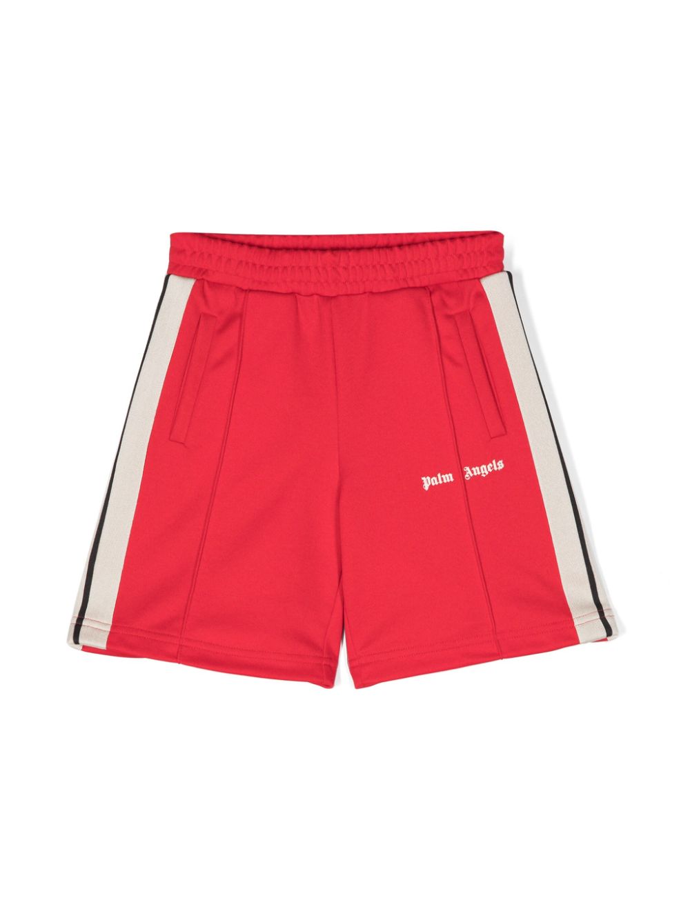 Red Bermuda shorts for boys with logo