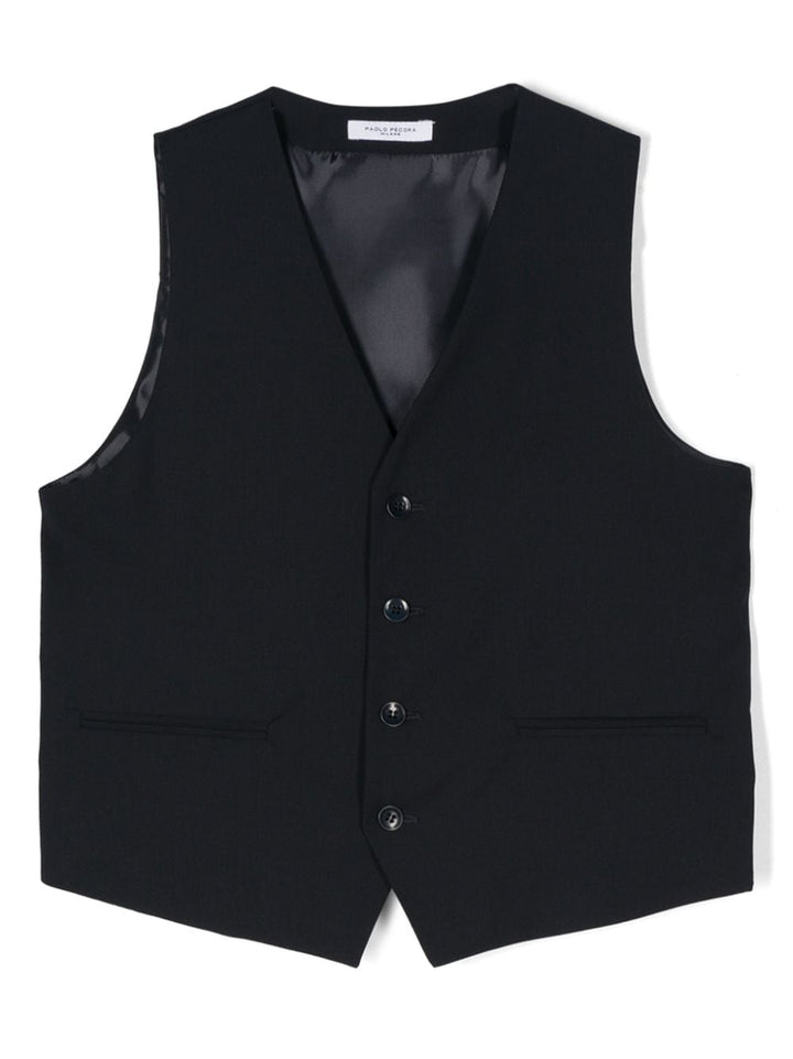 Gilet blu per bambino con scollo a V PP3531 BLU Paolo Pecora Kids 