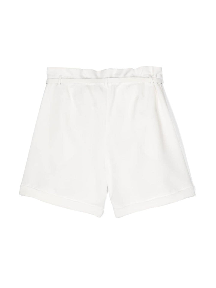 Bermuda bianca per bambina con logo S4PIJGBE053 001 Pinko Kids 