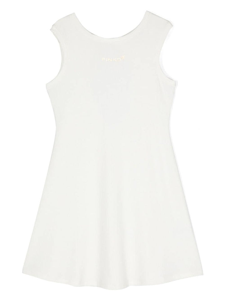 Abito bianco per bambina con logo S4PIJGDR029 002 Pinko Kids 