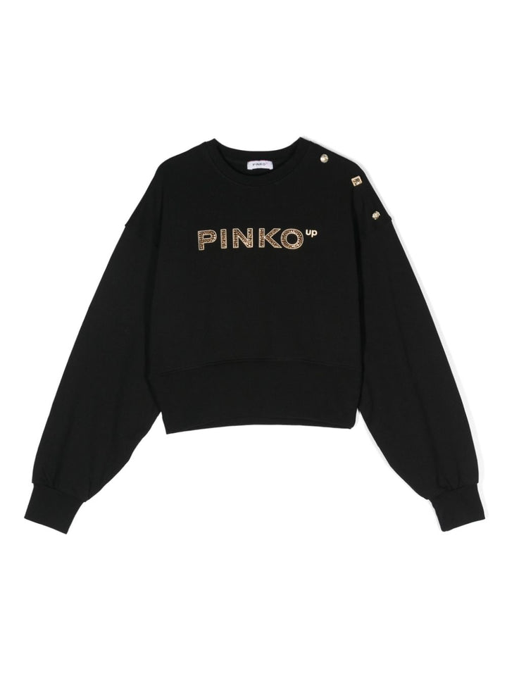 Black sweatshirt for girls with logo