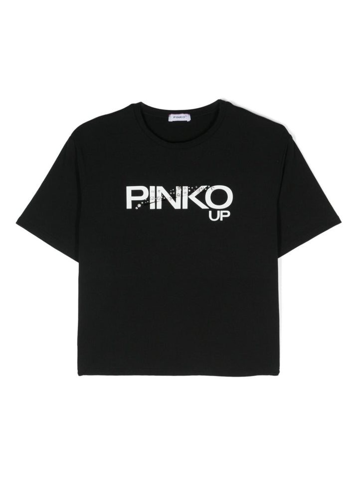 Black t-shirt for girls with logo