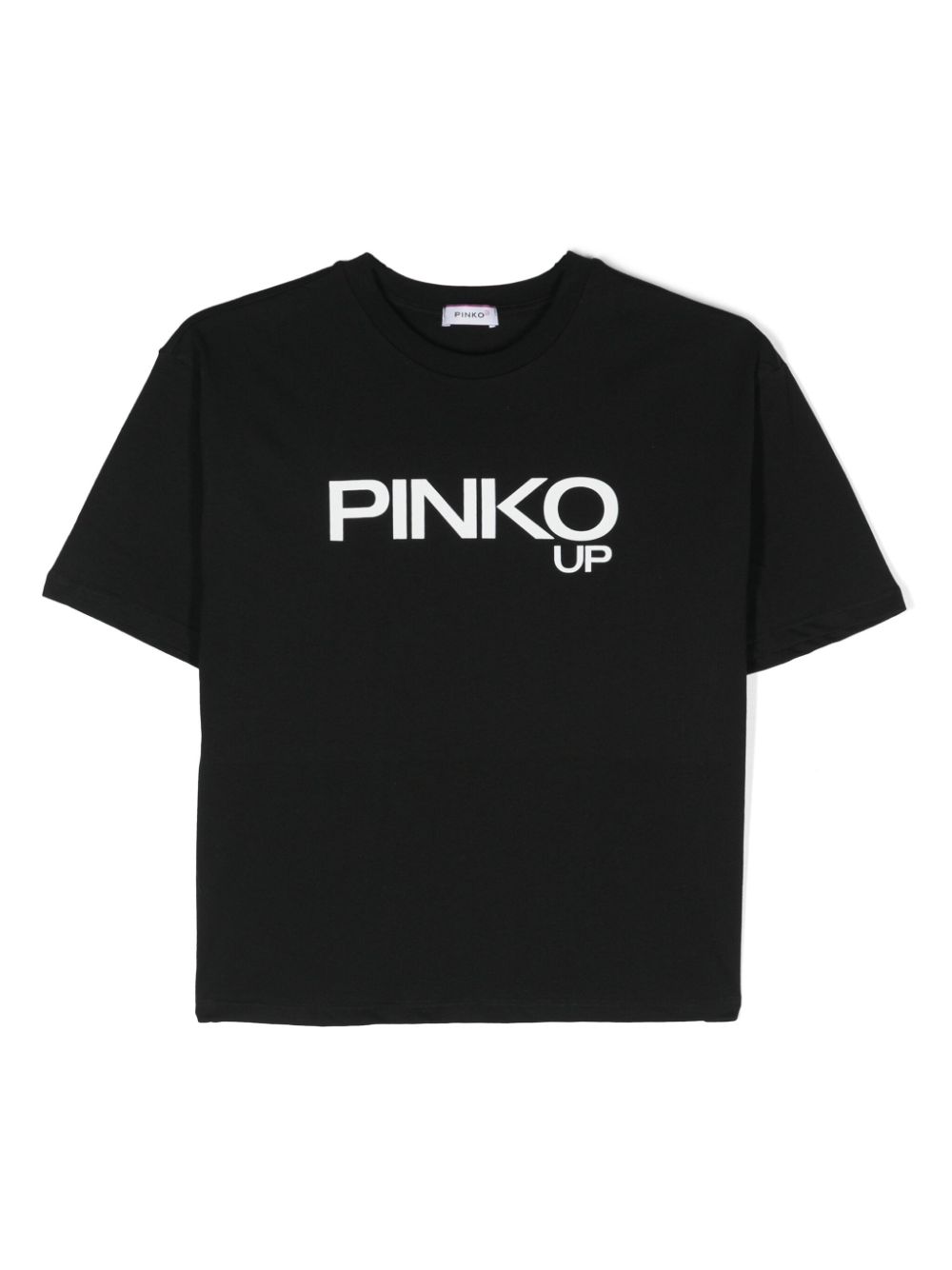 T-shirt nera per bambina con logo bianco