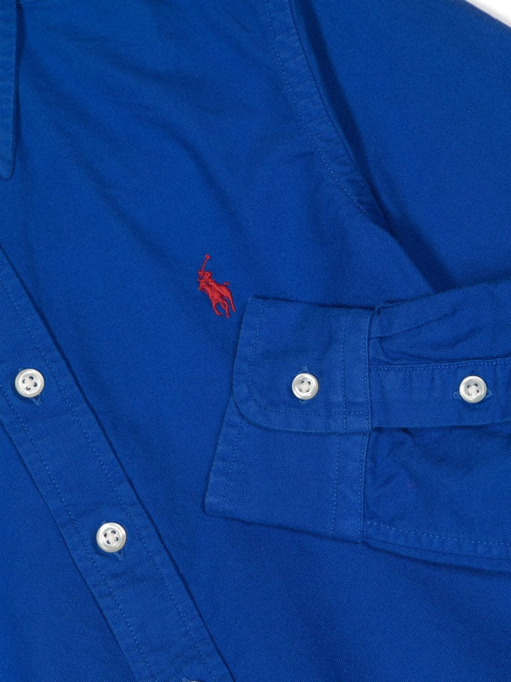 Camicia blu per bambino con logo 323858909 015 Ralph Lauren Kids 