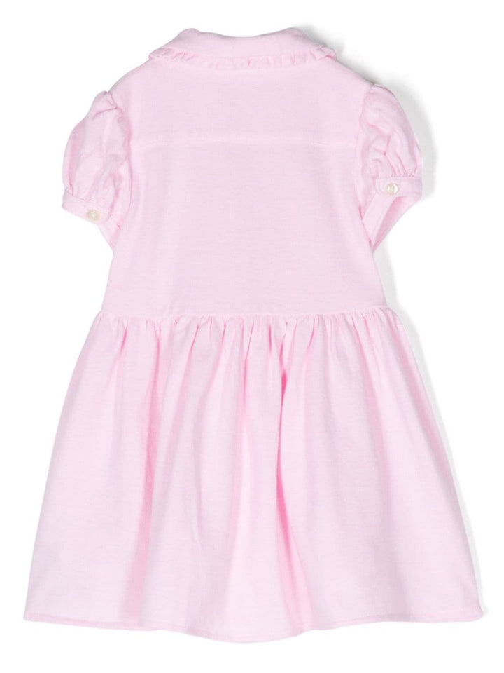 Pink dress for baby girls with logo