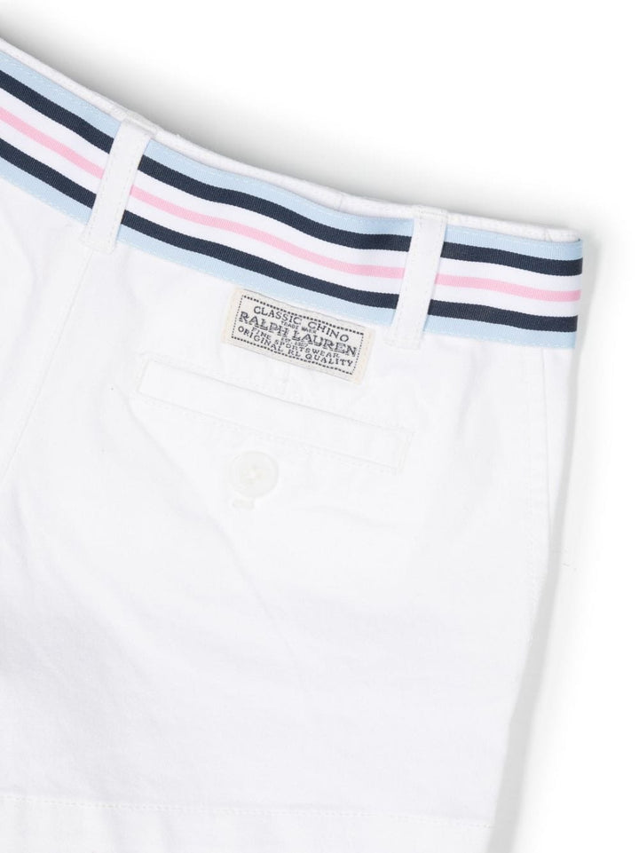 White Bermuda shorts for girls with logo