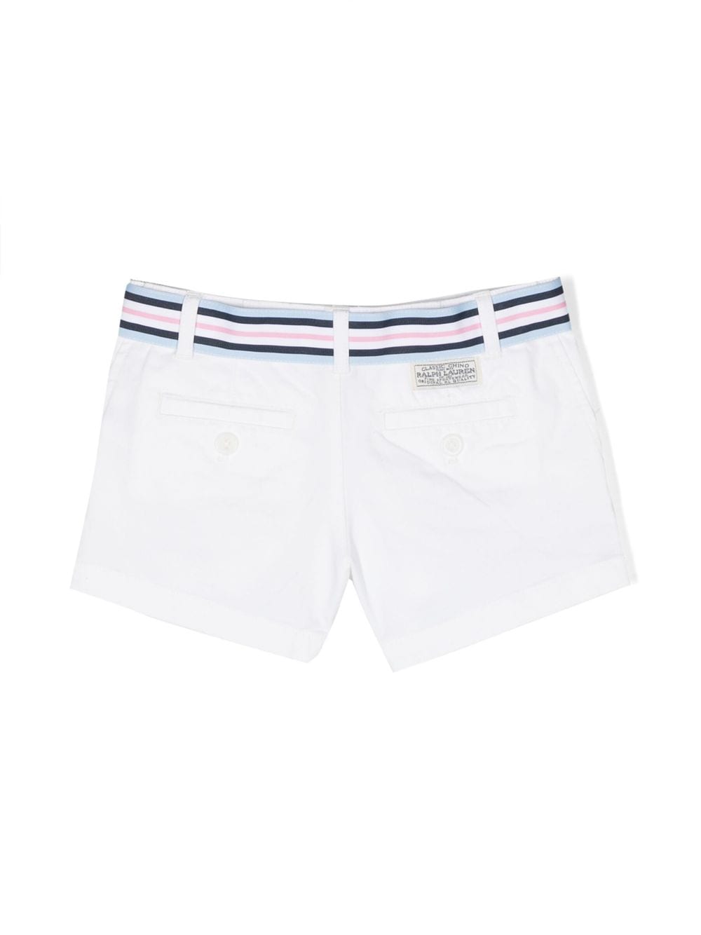 White Bermuda shorts for girls with logo