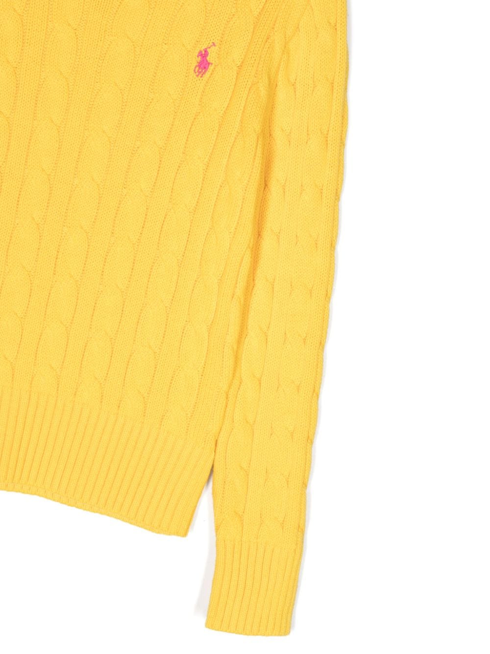 Maglione giallo per bambina con logo