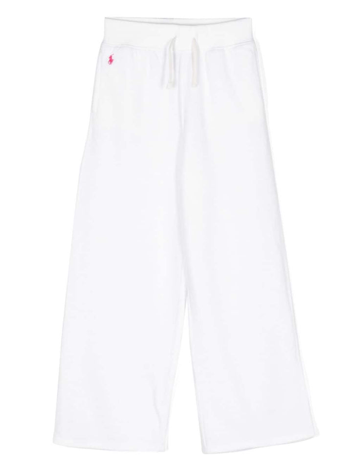 Pantalone bianco per bambina con logo