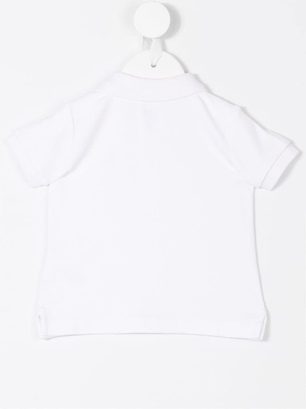 White polo shirt for newborns with logo