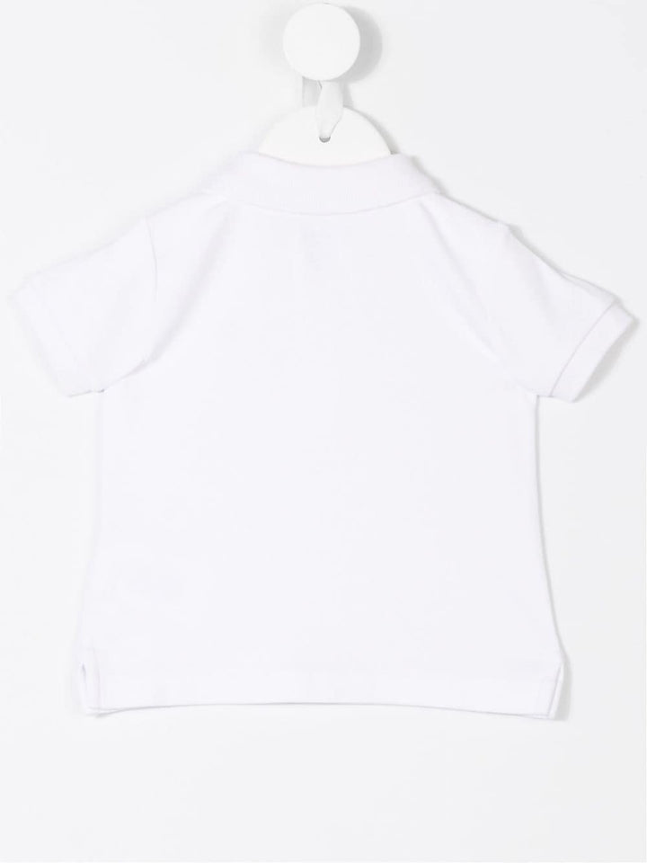 White polo shirt for newborns with logo