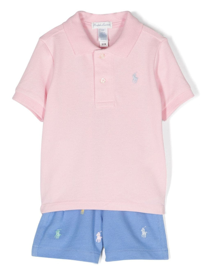 Completo sportivo rosa e azzurro per neonato