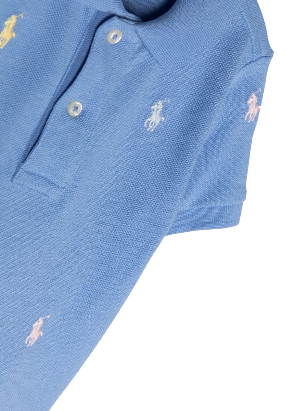 Blue polo shirt for newborns with logo
