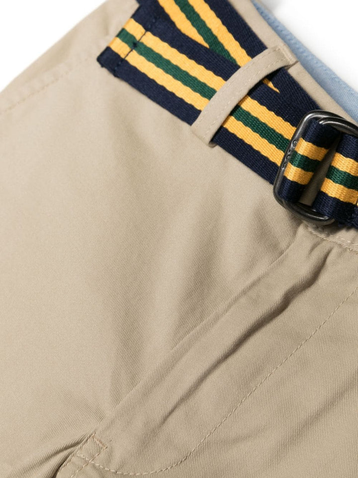 Beige Bermuda shorts for boys with logo