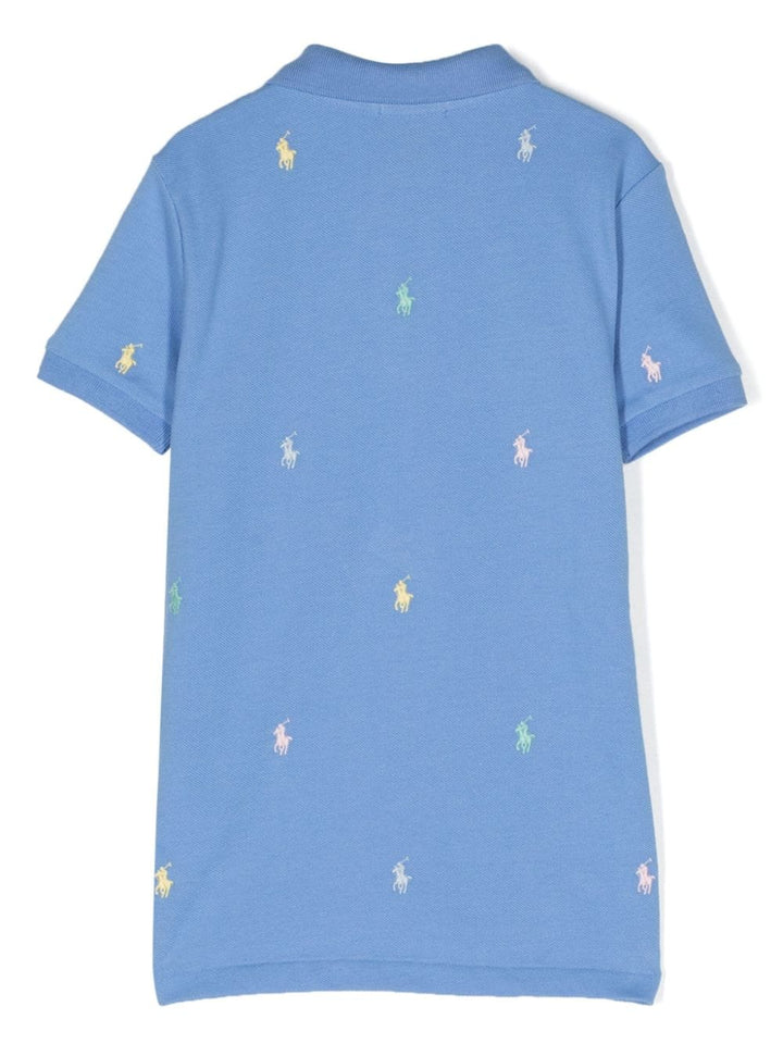 Light blue polo shirt for boys with logo