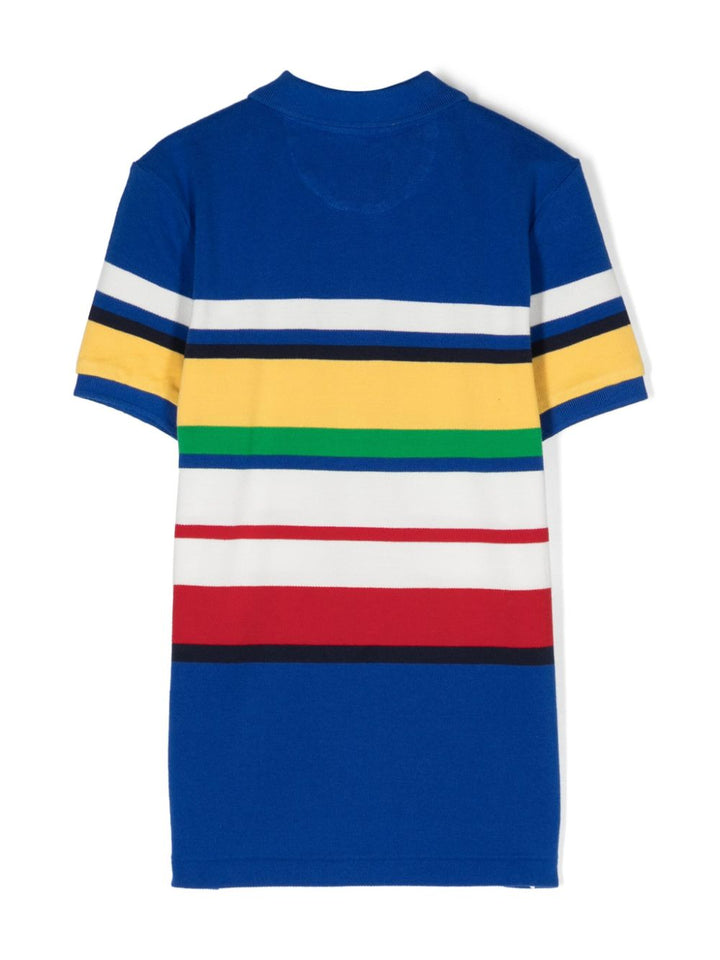 Blue striped polo shirt for boys