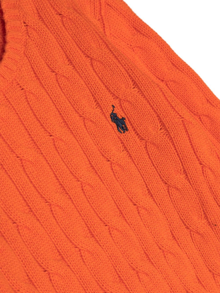 Orange sweater for boys with logo