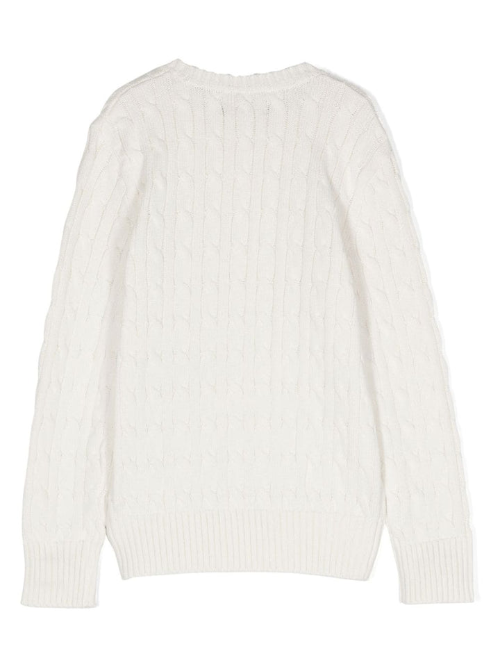 White sweater for boys with logo