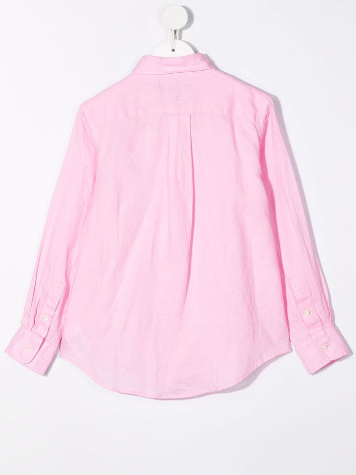 Pink linen shirt for boys