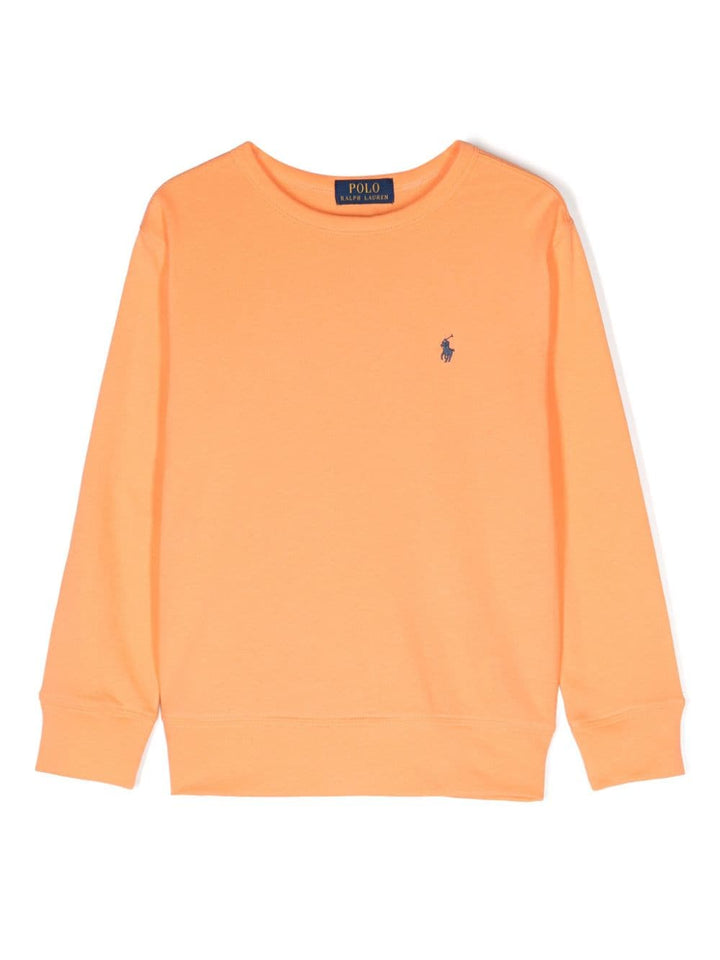 Orange sweatshirt for boys with logo