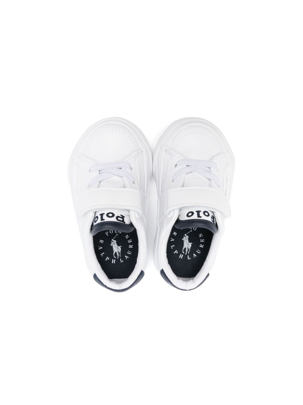 White sneakers for newborns with logo