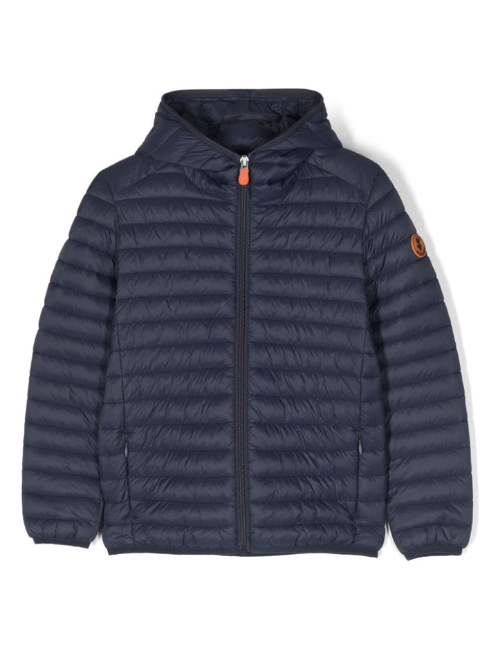 Giubbotto blu per bambino con logo J30650BGIGA18 90000 Save The Duck Kids 