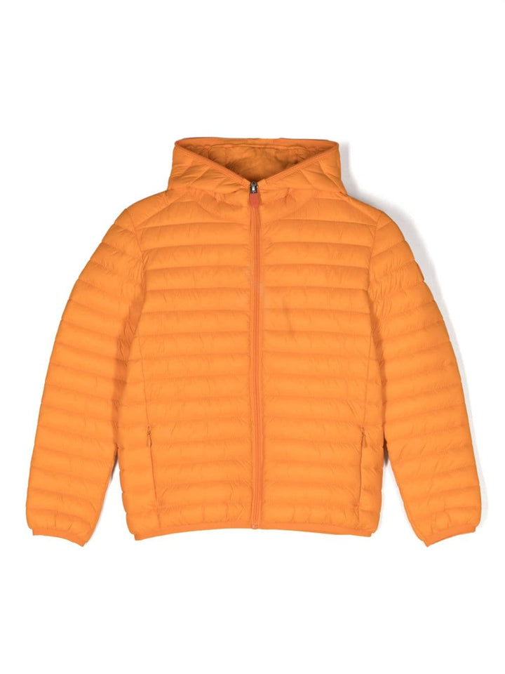 Orange jacket for boys with logo