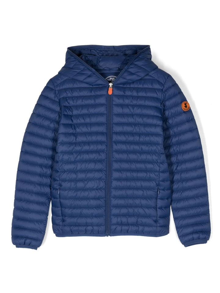 Navy blue jacket for boys with logo