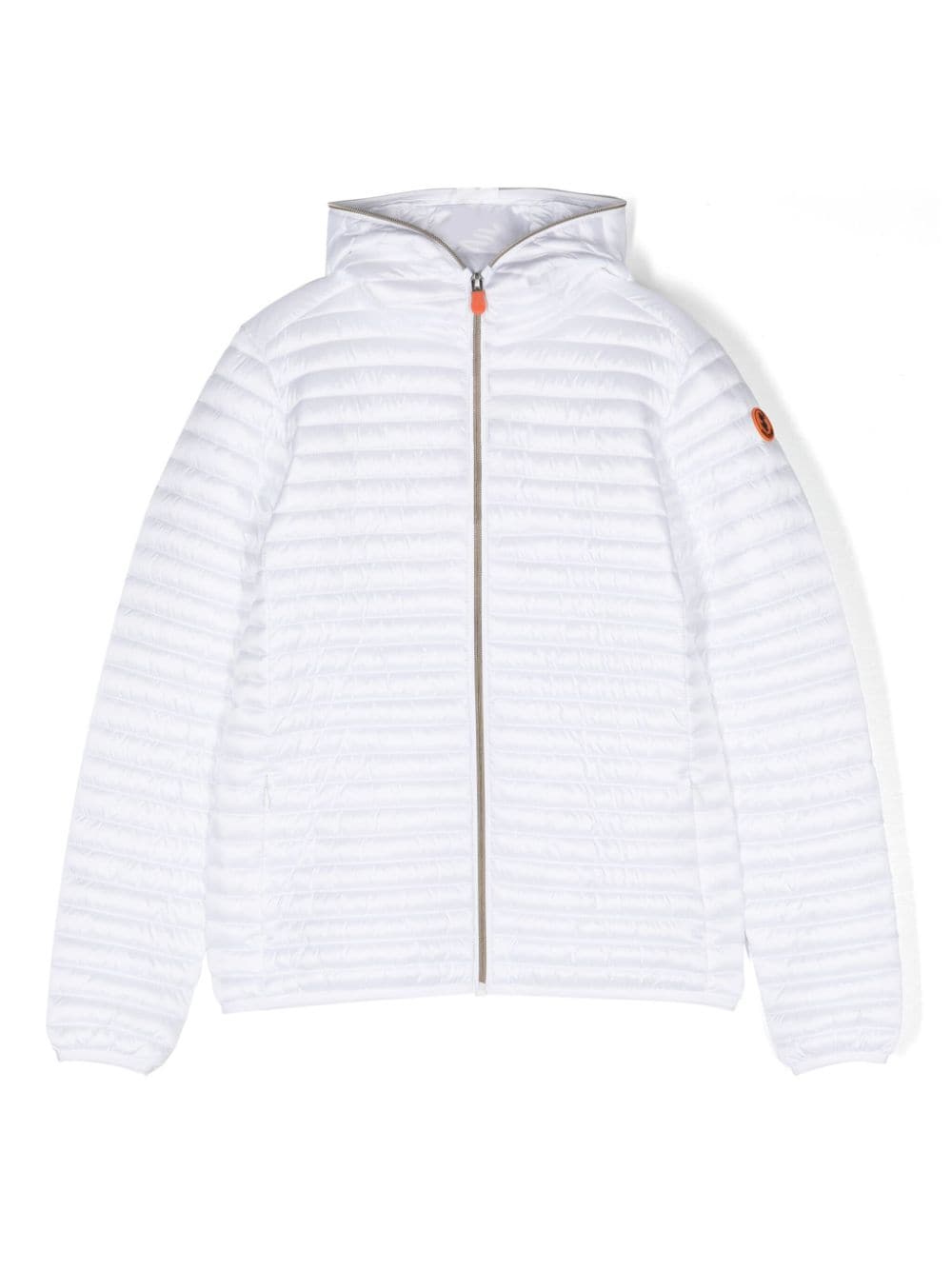 White jacket for girls with logo