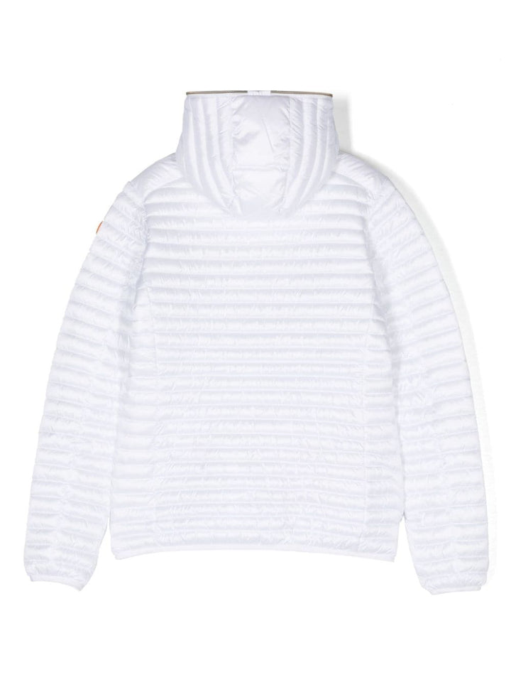 White jacket for girls with logo