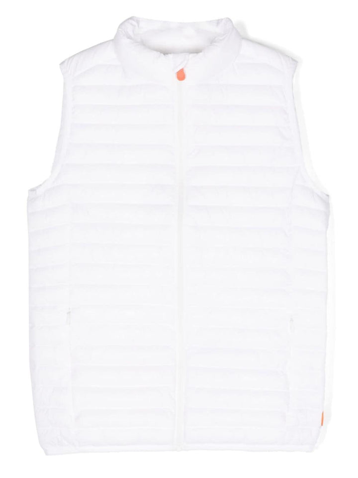 White vest for boys with logo