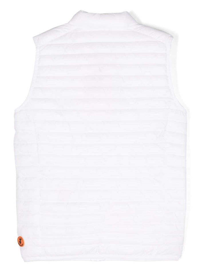 White vest for boys with logo