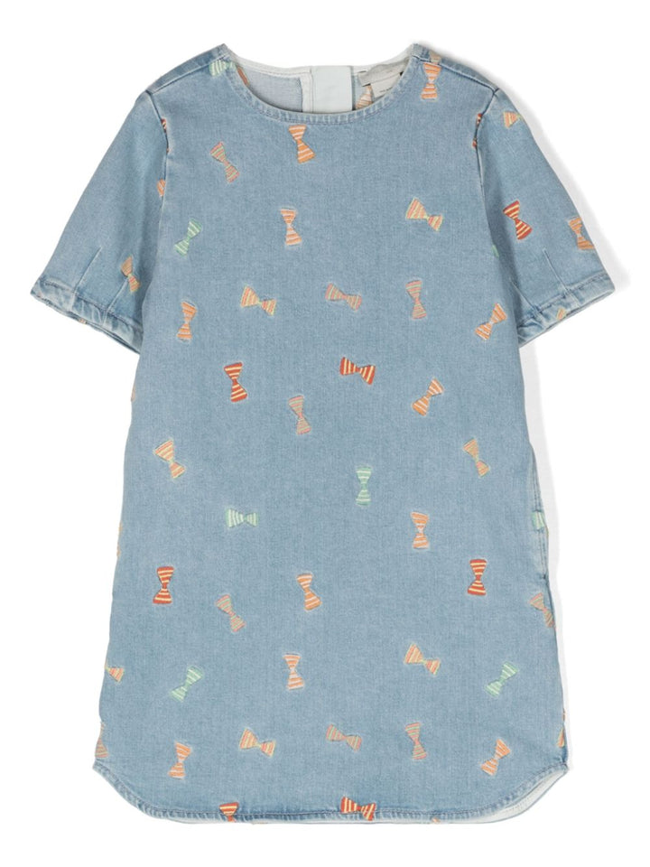 Abito azzurro per bambina in denim TU1E31Z1584 601EM Stella McCartney Kids 
