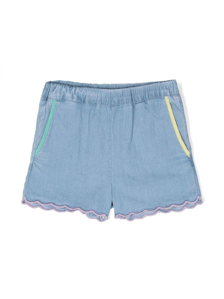 Pantaloncino blu per neonata in denim TU6169Z0161 618 Stella McCartney Kids 