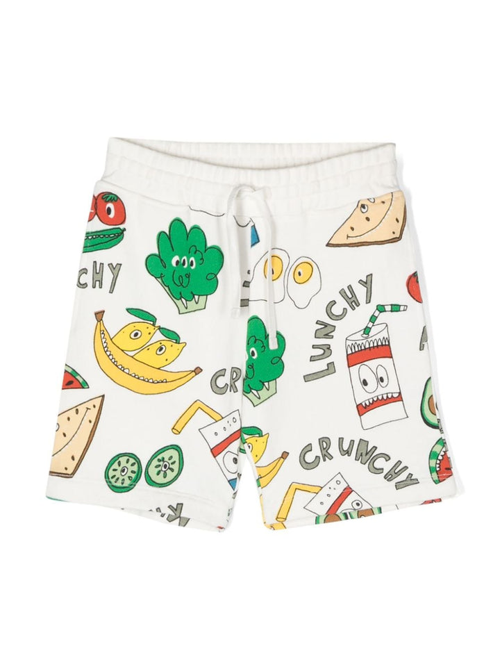 Bermuda bianca per bambino con stampa TU6Q89Z1702 100MC Stella McCartney Kids 