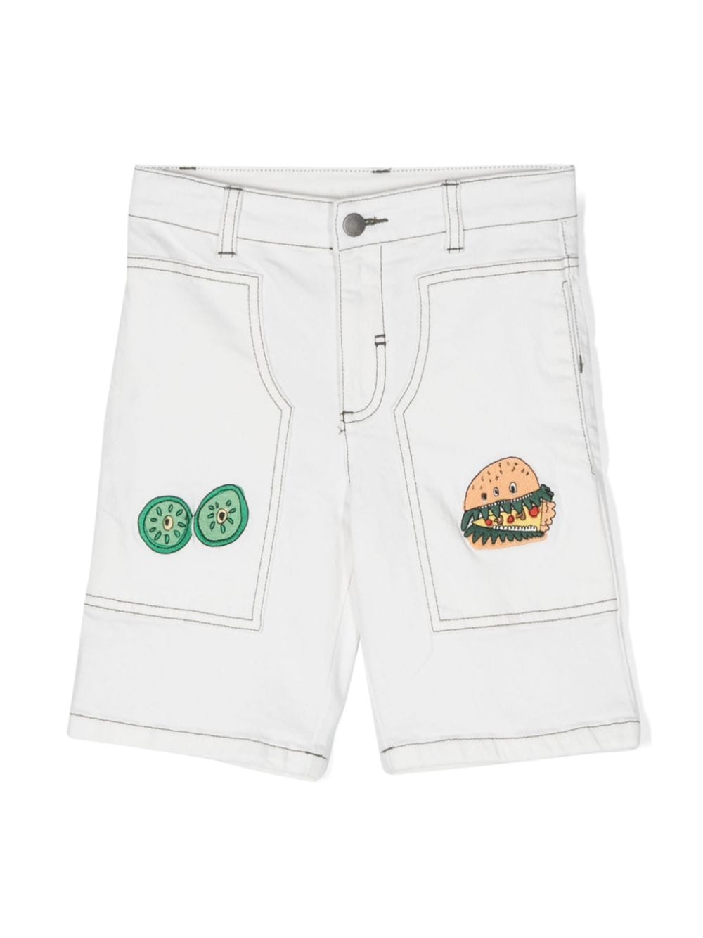 Bermuda bianca per bambino in denim TU6R39Z0156 101 Stella McCartney Kids 