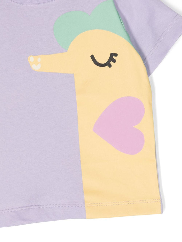 T-shirt viola per neonata con stampa TU8061Z0434 572 Stella McCartney Kids 