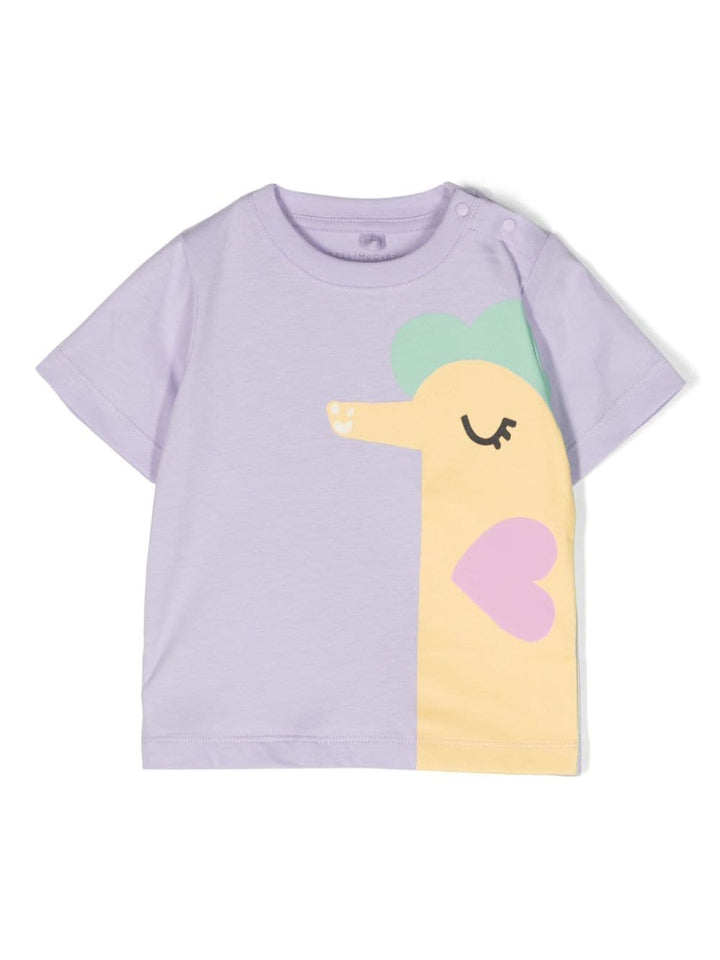 T-shirt viola per neonata con stampa TU8061Z0434 572 Stella McCartney Kids 
