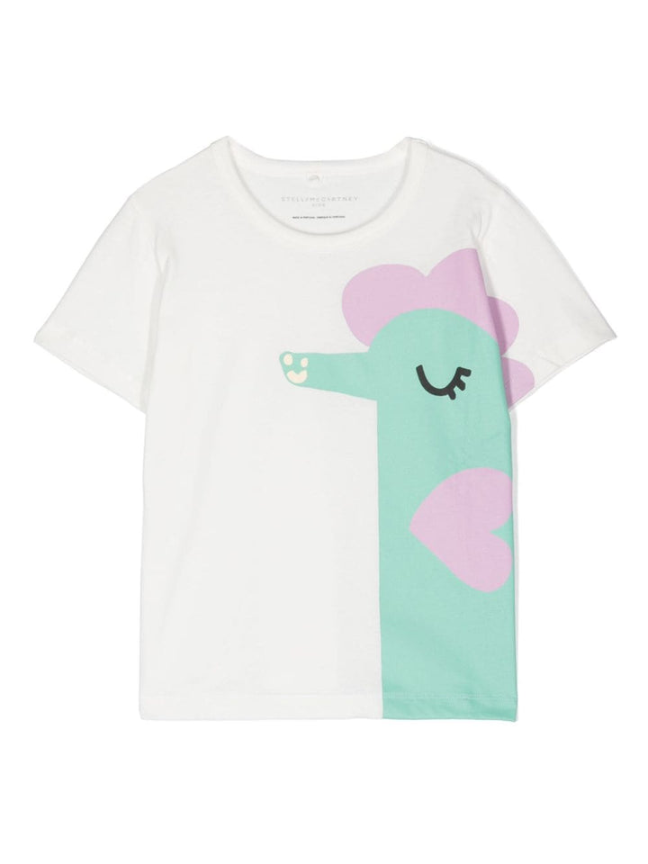 T-shirt bianca per bambina con stampa TU8D11Z0434 101 Stella McCartney Kids 