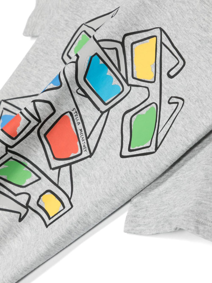 T-shirt grigia per bambino con stampa TU8P21Z0434 807 Stella McCartney Kids 