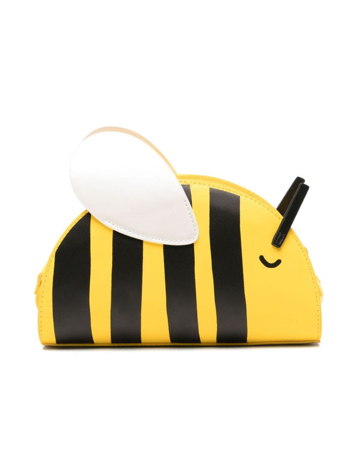 Yellow and black bee-shaped bag