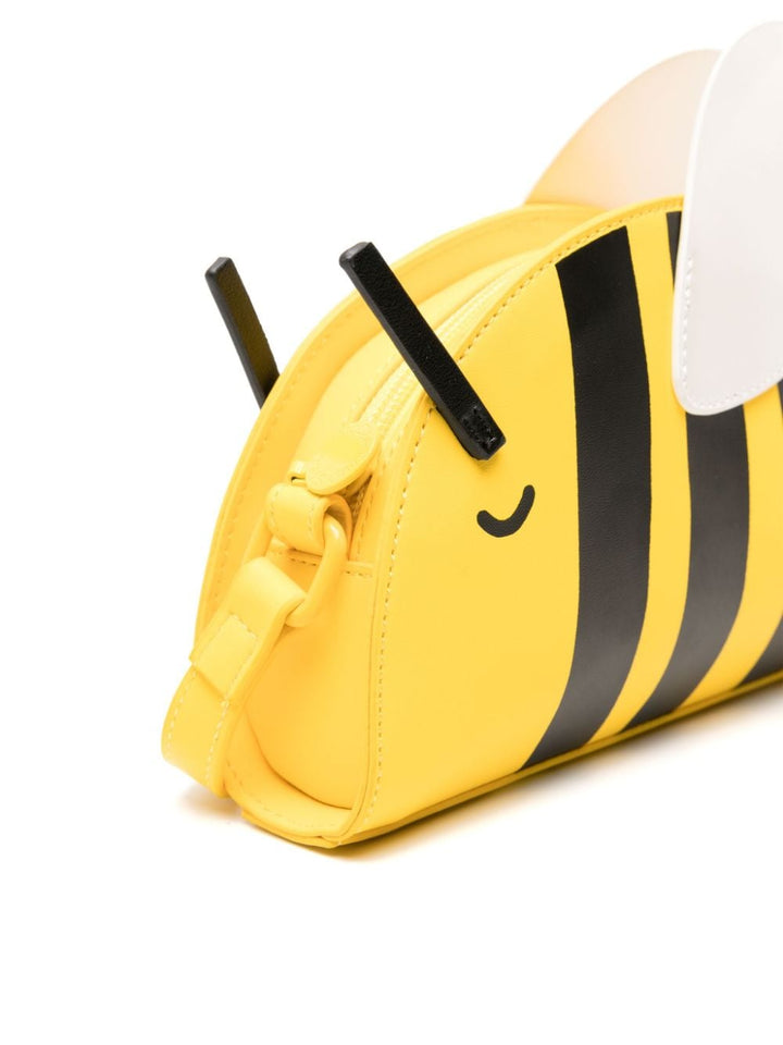 Yellow and black bee-shaped bag