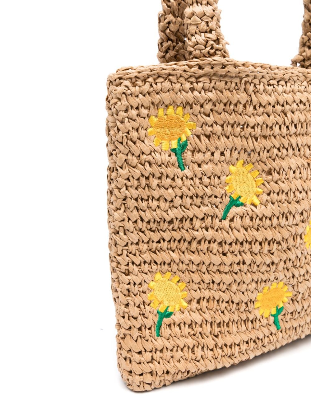 Beige bag for girls with flowers