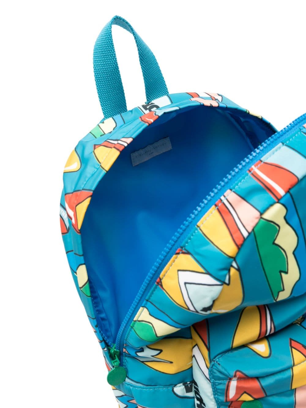 Aqua blue backpack for children with print
