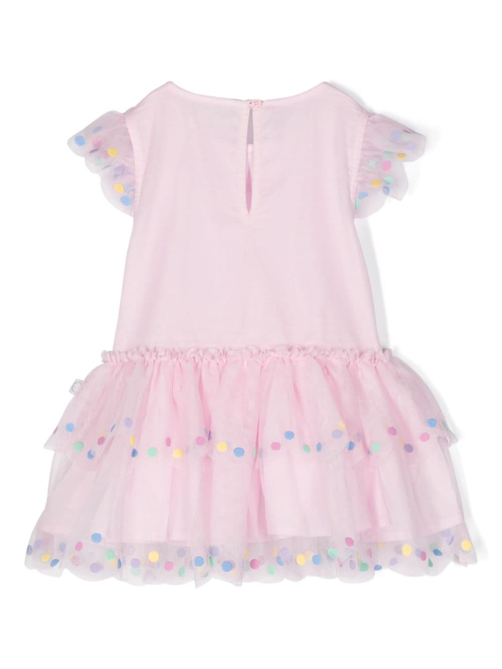 Pink dress for baby girls with tulle