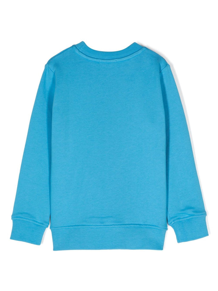 Cerulean blue sweatshirt for boys with print
