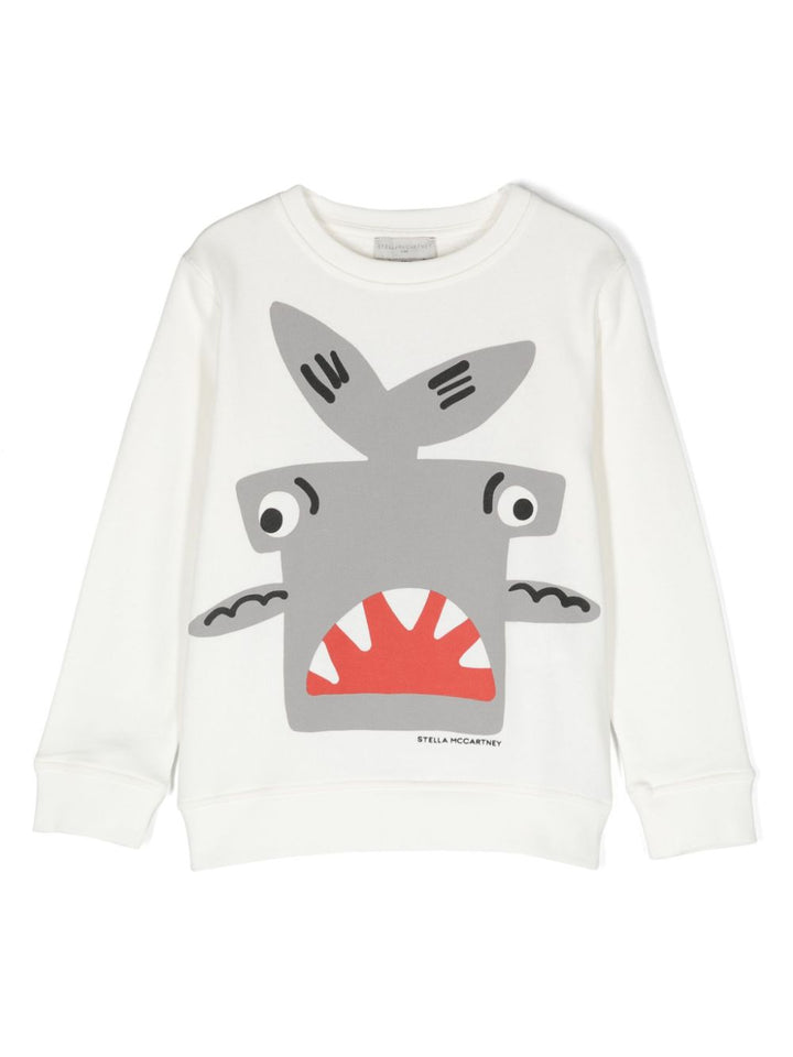 White sweatshirt for boys with print