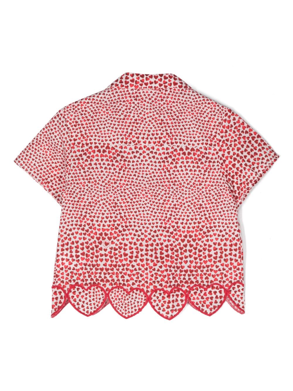 Red shirt for girls with heart print