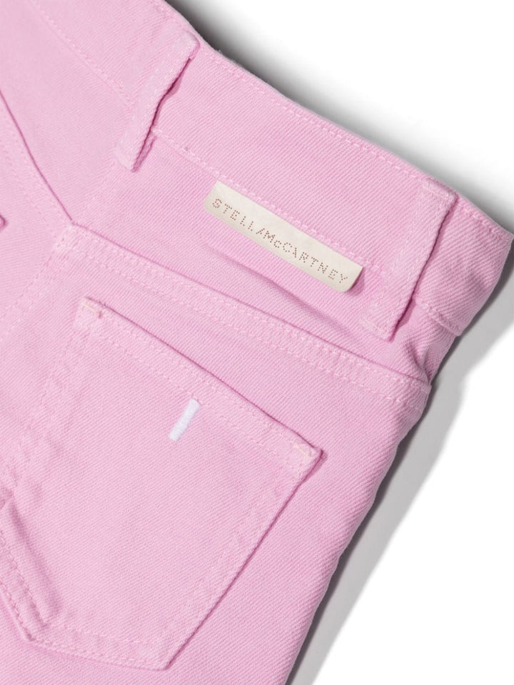 Pink denim Bermuda shorts for girls