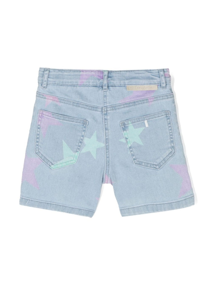 Light blue denim Bermuda shorts for girls